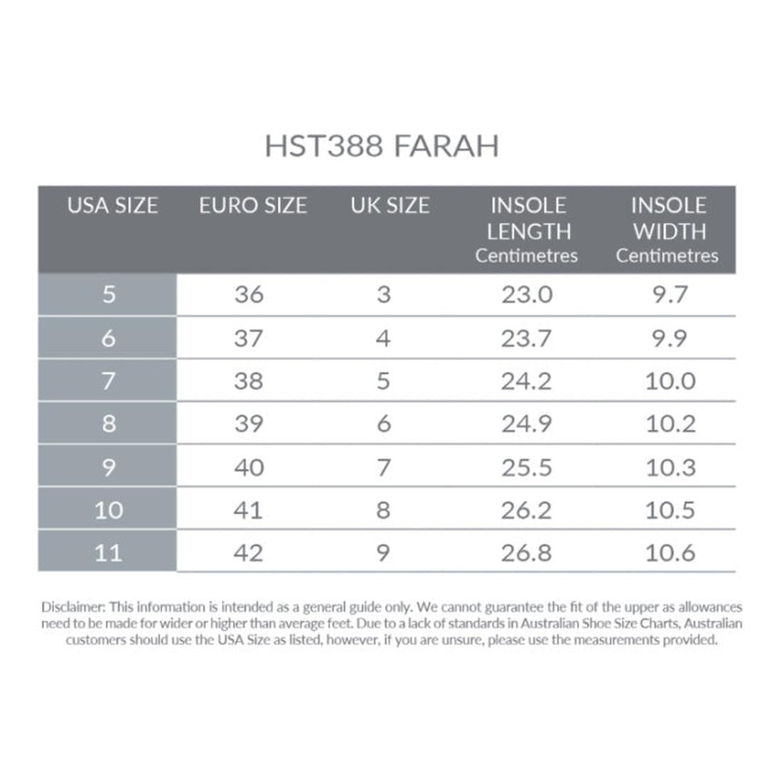 Holster Farah Black Glitter slides size chart shows US, Euro & UK sizes, sandal’s comfortable vegan footbed, for women’s 5–11. ksnz, 47386, 9337771186185, 9337771186192, 9337771186208, 9337771186215, 9337771186222, 47392, 47393