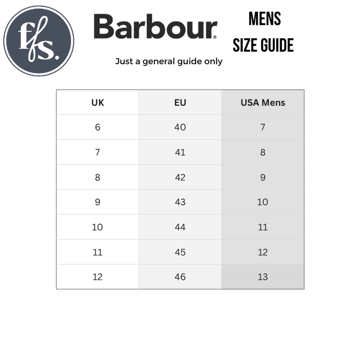 Barbour Men’s Re-Engineered Deck Boat Shoes Mahogany size guide: UK 6–12, EU 40–46, USA Men’s 7–13. Use this chart as a general guide to find the perfect fit for your leather boat shoes., 5020985780440, 5020985781133, 5020985777563, 51884