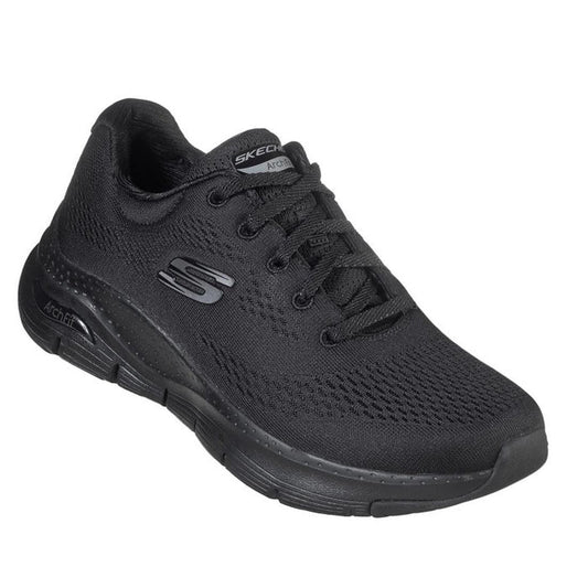 Skechers Arch Fit Support Trainers Big Appeal Sunny Outlook Black 149057: mesh lace-ups with chunky rubber sole for all-day comfort.  ksnz