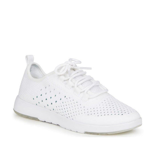 EMU NZ Emu Women's Miki Knitted Wool Sneakers: cozy white sneakers with soft mesh, lace-up front, comfy round toe, and sturdy sole.  ksnz