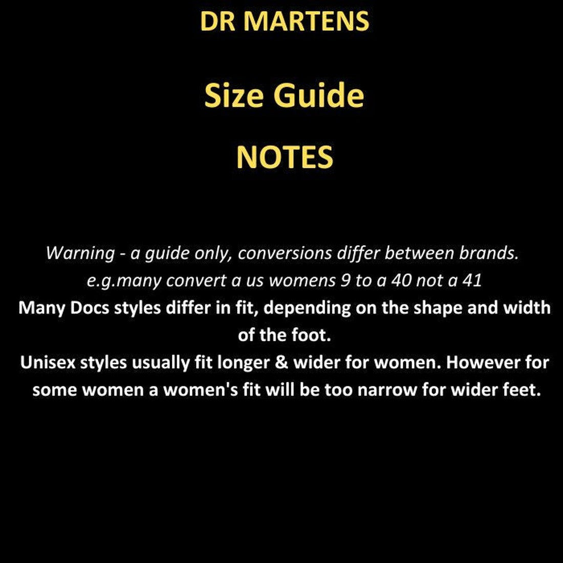 Dr. Martens size guide: Fit varies by style and brand. The Dr Martens Gryphon Strap Sandal Black Brando may fit differently based on foot shape and width; unisex styles run longer/wider for women, while some women's fits can be narrow., 883985648982, 8839