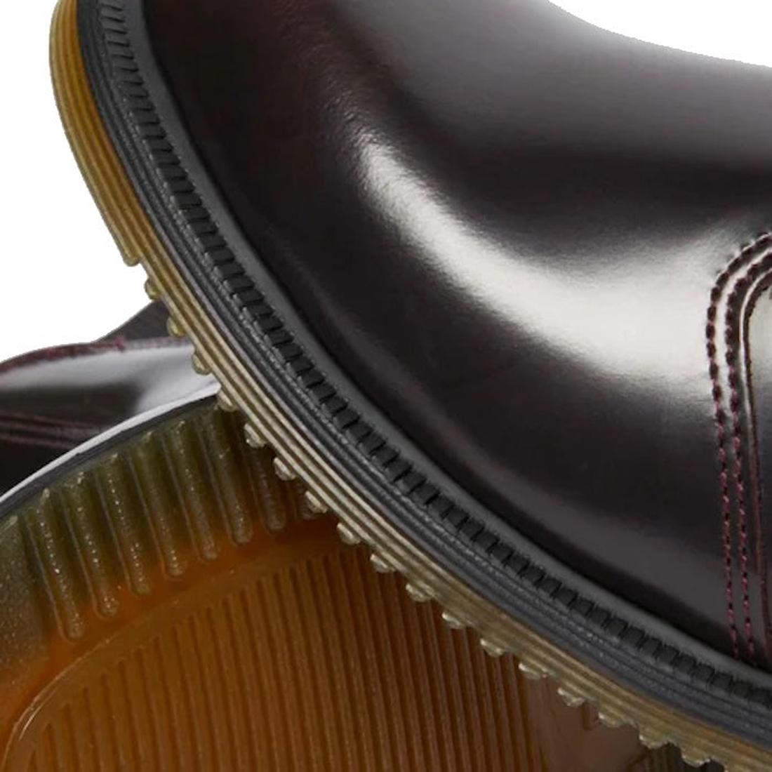 Dr Martens Doc Flora Chelsea Boot for women in cherry red leather with easy slip-on sides, sturdy stitching, and a bright ridged sole.  ksnz, 190665698268, 190665698275, 190665698282, 190665698305, 190665698312, 190665698329