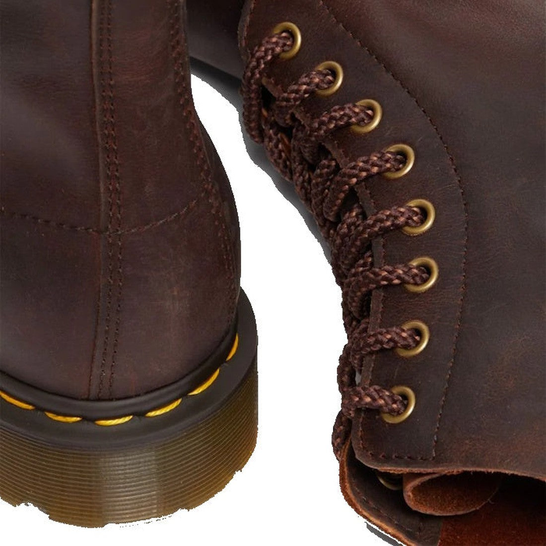 Dr Martens 1460 Pascal Boot in chestnut brown leather, sturdy grip sole, easy brown lace-up, and signature yellow stitching.  ksnz, 190665542448, 190665542387, 190665542400, 190665542417, 190665542424