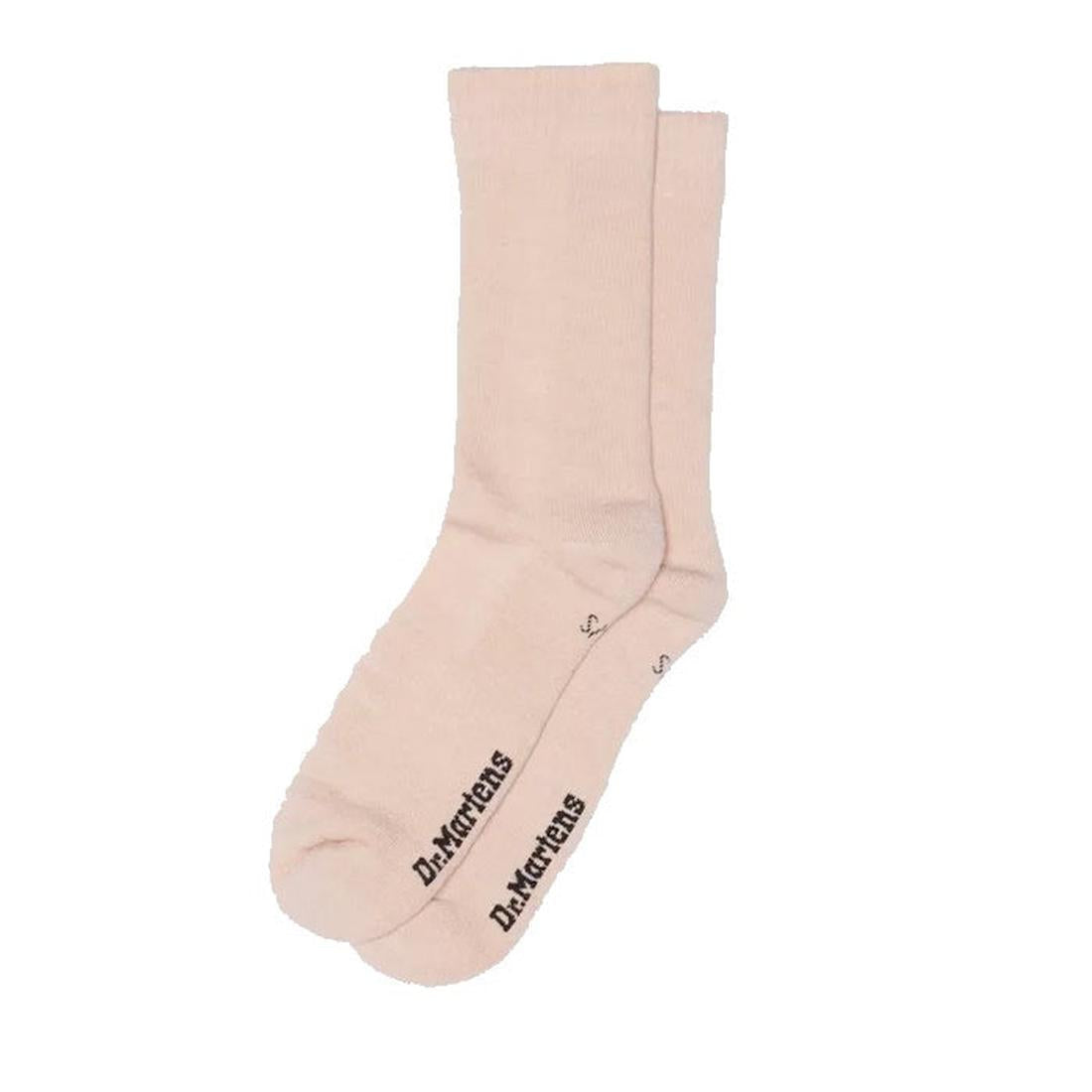 Dr Martens Socks Double Doc Sock Powder Pink Unisex—soft, comfy socks with a supportive sole and secure fit, laid flat together.  ksnz