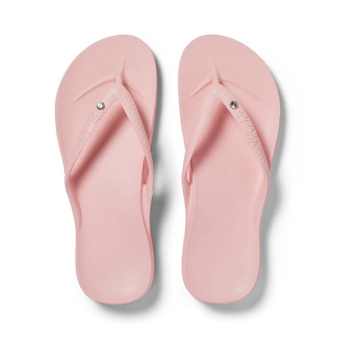 Archies Footwear Arch Support Jandal Pink Crystal sandals with cozy soles, sparkly crystal detail, and easy slip-on style for active kids.  ksnz