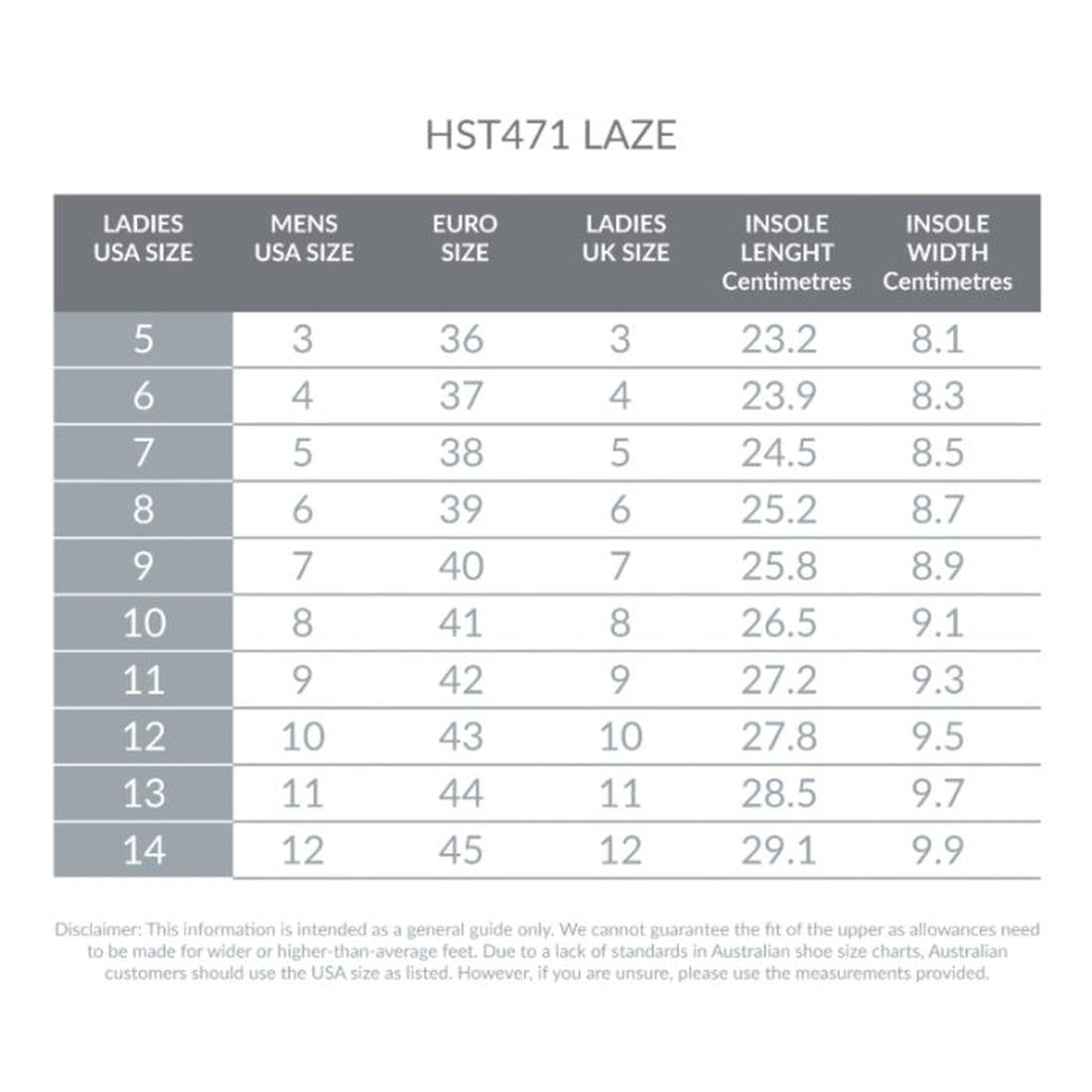 Holster Laze Sand Summer Slide chart for women and men, single strap style, soft sole, easy slip-on, in sand color. Sizes 5–14.  ksnz, 47379, 9337771011227, 9337771011234, 9337771011241, 9337771011258, 9337771011265, 9337771011272