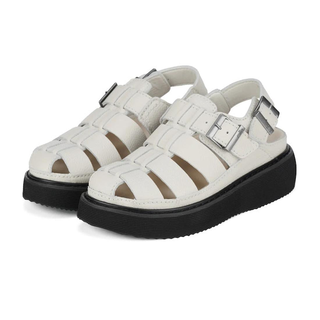 A pair Rollie Hyde Fisherman  sandals with black soles on a white background, showing the outer foot side of the left foot with 2 buckle strap visable in the heel and ankle area.,
9781760788933,
9781760788940,
9781760788957,
9781760788964,
9781760788971,,
