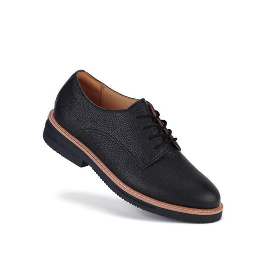 Rollie Derby Rise Black Tumble Womens Leather Shoe