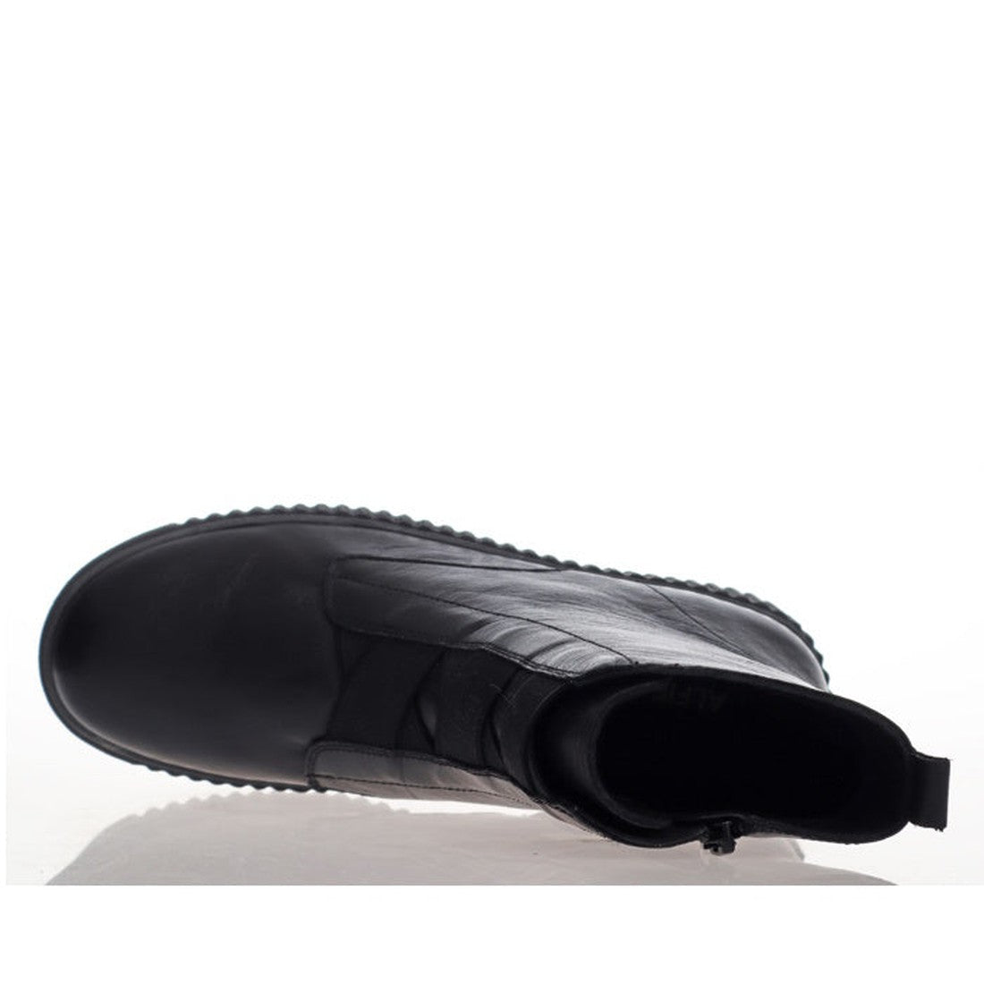 Alfie & Evie Womens Date Black Ankle Boot, shown from above, features a comfy rounded toe, easy side zipper, and sturdy platform sole.  ksnz, 9353738117825, 9353738117832, 9353738117849, 9353738117856, 9353738117863, 9353738117870