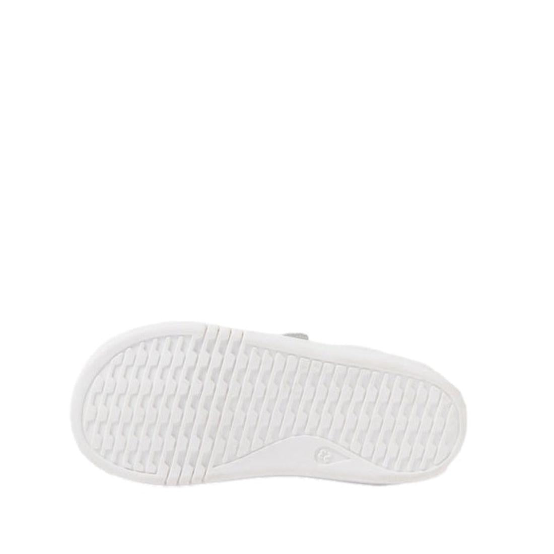 The Bobux - Iwalk Grass Court Sneaker Optical White 640510 is a white leather kids' sneaker seen from the sole.,., 9420068518094, 9420075761254, 9420075761278, 9420075761995, 9420075761261
