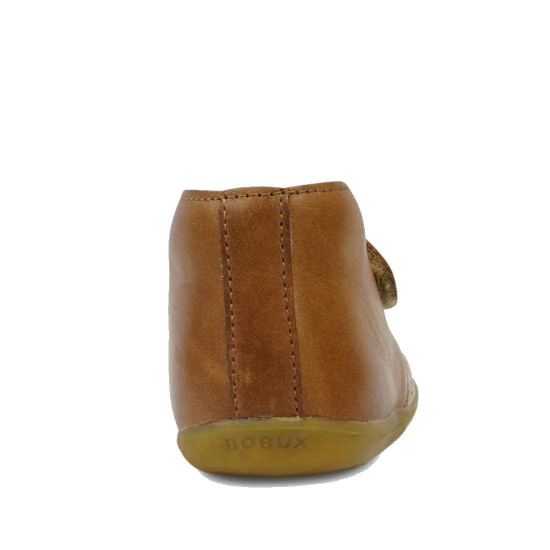 Bobux step up desert boot in caramel tan showing heel view .,9420062056301, 9420062056318, 9420062056325