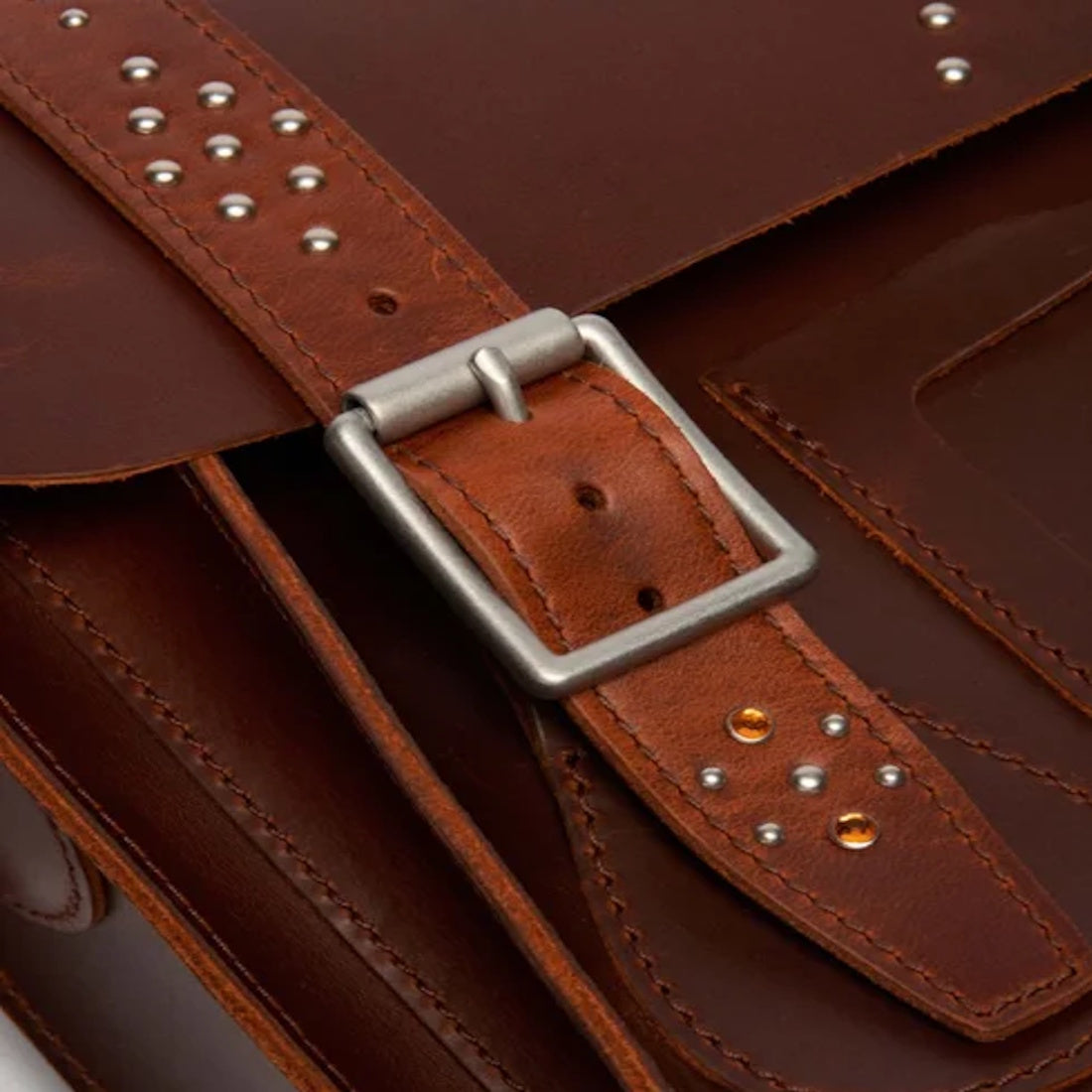 Dr Martens Leather Cross Body Amber Tan—sturdy brown leather shoe with comfy sole, secure silver buckle, and fun metallic details.  ksnz, 190665794830