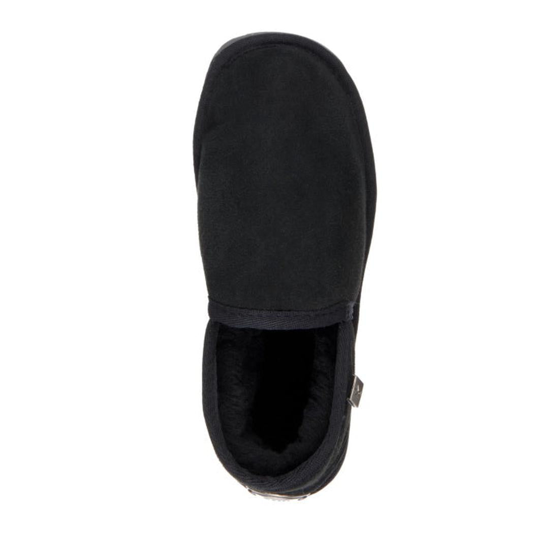 EMU NZ Ashford Slip On Sheepskin Slipper in black, with cozy plush lining, sturdy sole, closed toe, and easy slip-on style for all.  ksnz
