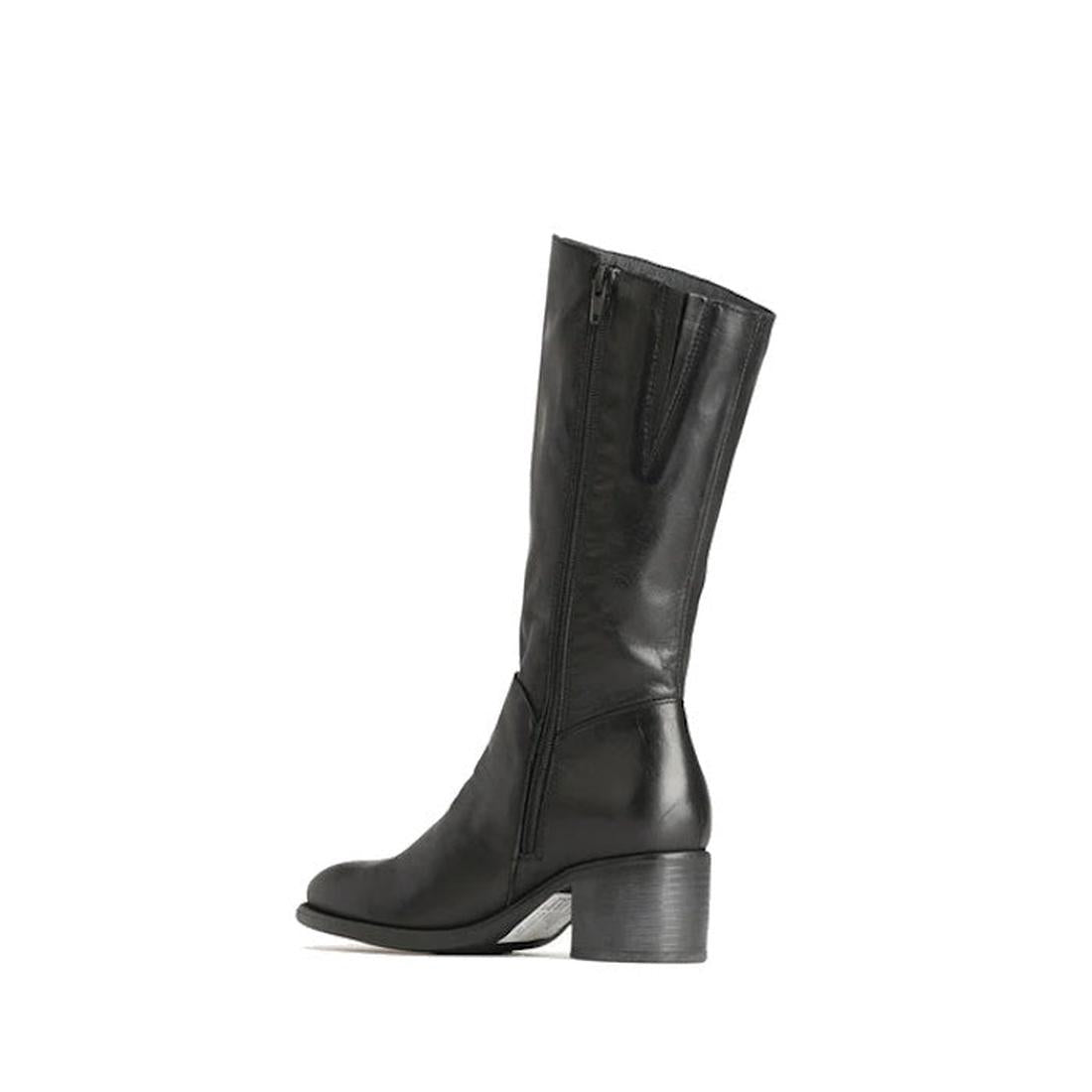 EOS Rochelle Black Soft Leather High Boot—sleek, comfy black boots with an easy side zipper, sturdy sole, and gentle low heel.  ksnz, 9321191199009, 9321191199016, 9321191199023, 9321191199030, 9321191199047