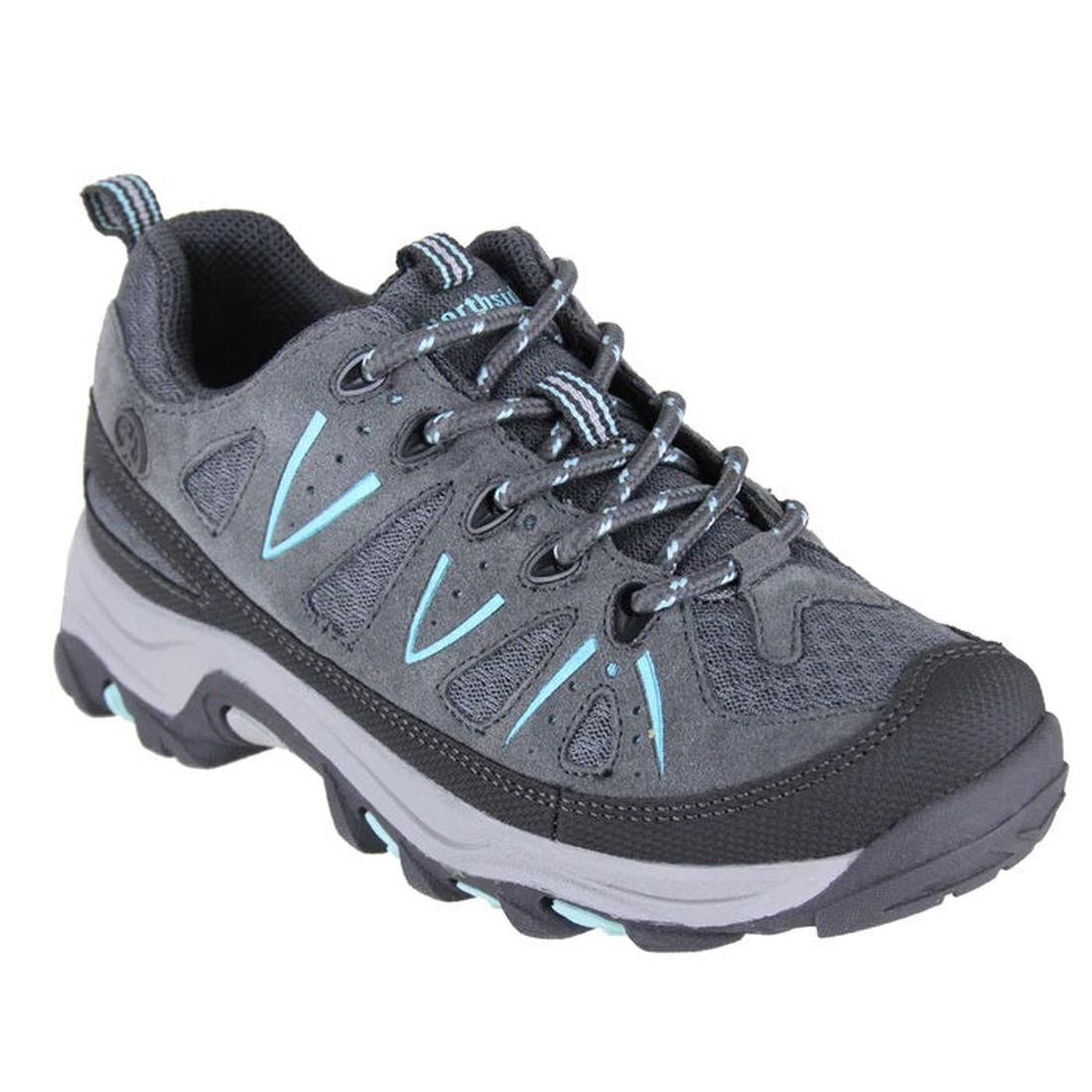 Northside Cheyenne Low Kids Hiker in Gray/Aqua: comfy hikers with sturdy soles, easy lace-up, and extra toe and heel support.  ksnz