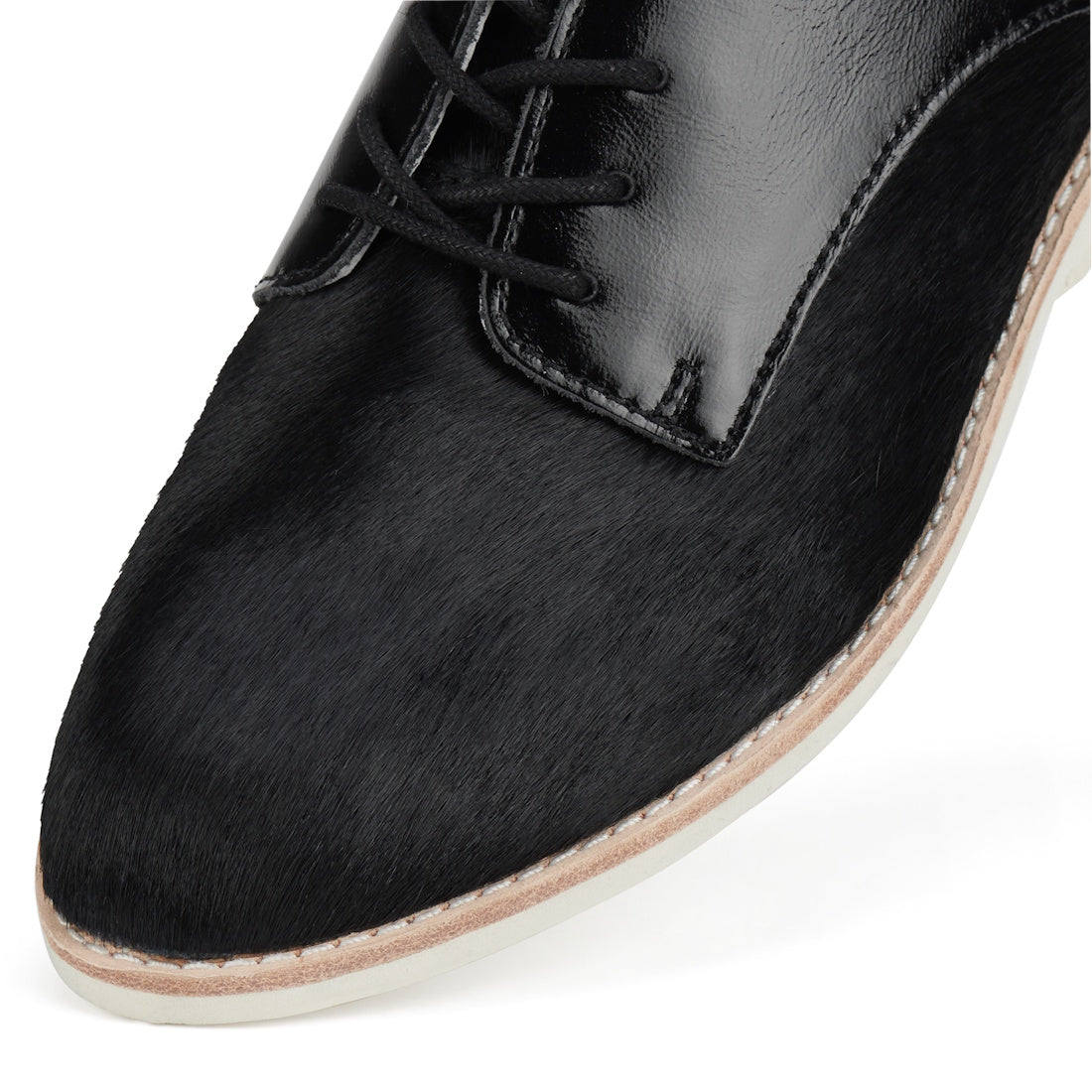 Rollie Womens Derby Black Splice Leather Brogue Shoe—sleek black leather, secure laces, soft EVA midsole, and a sturdy pale sole.  ksnz, 51190, 9339554014920, 9339554054292, 9339554007458, 9339554000329, 9339554389769