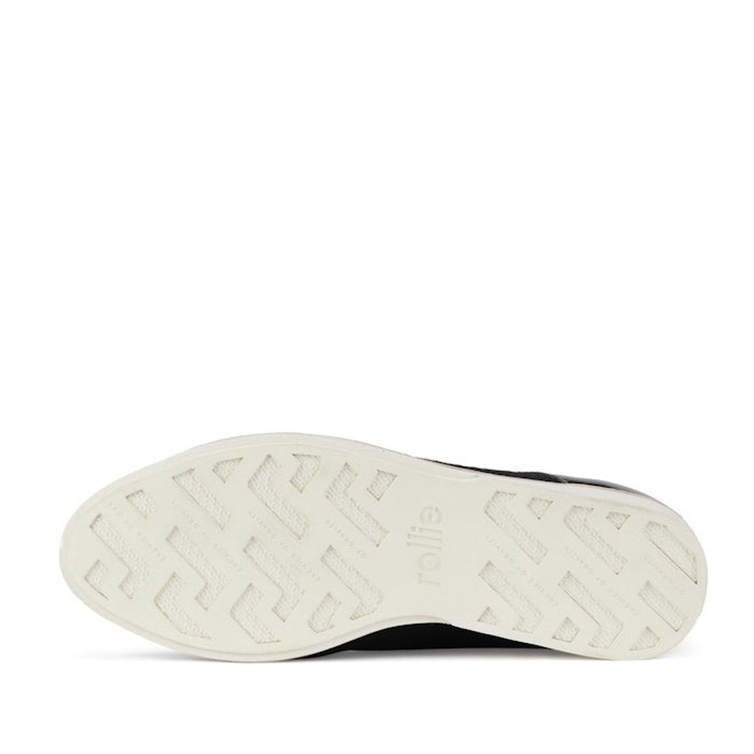 Rollie Womens Derby Black Splice Leather Brogue Shoe shows its white anti-slip sole and lace-up style, perfect for family outings.  ksnz, 51190, 9339554014920, 9339554054292, 9339554007458, 9339554000329, 9339554389769