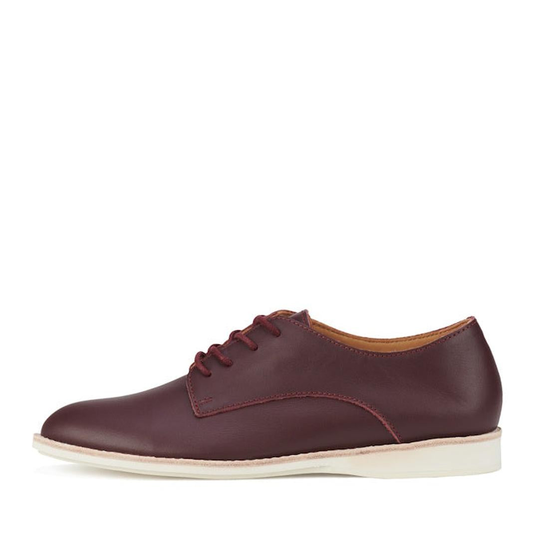 Rollie Womens Derby Super Soft in dark cherry leather with comfy matching laces and sturdy white anti-slip sole, perfect for moms on the go.  ksnz, 9339554034843, 9339554086330, 9339554099231, 9339554070285, 9339554124001, 9339554126029