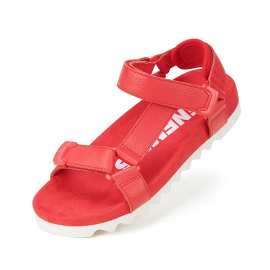 Rollie Womens Sandal Tooth Wedge Fiesta Red: comfy red leather straps, easy adjustable closure, grippy white sawtooth sole for support.  ksnz
