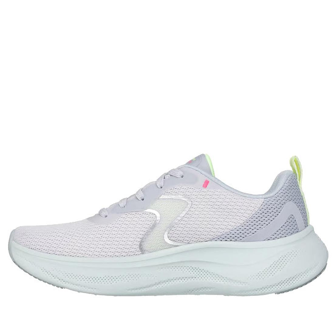 Right foot inside foot view, White running shoe with a skechers brand logo on a white background,
198376768218,

198376768232,
198376768249,
198376768256,
198376768263,
198376768270,

198376768294,
198376768300,, 198376768218, 45902, 198376768232, 1983767