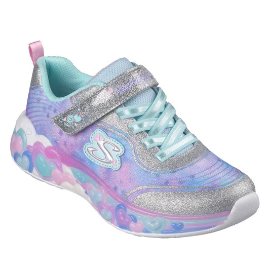 Skechers S Lights Eternal Heart Lights Trainer Silver Multi