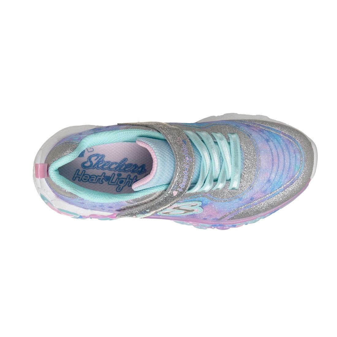 Skechers S Lights Eternal Heart Lights Trainer Silver Multi