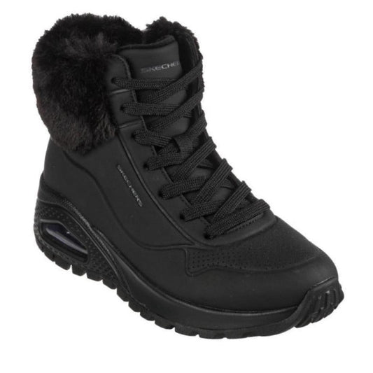 Skechers Uno Rugged Fall Air Boot - Black - Womens CLEARANCE
