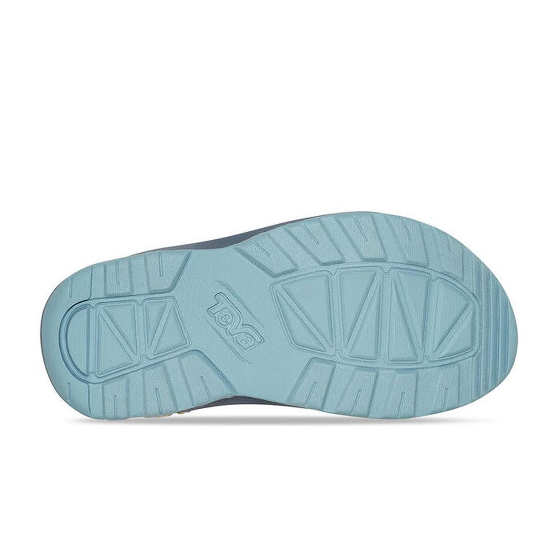 The Teva Kids Active Sandal K Hurricane XLT2 Blue features a light blue sole with geometric tread patterns and "Teva" embossed in the center, plus comfortable recycled polyester straps., 24575, 195719339111, 195719339081, 195719339036, 195719339043, 19571